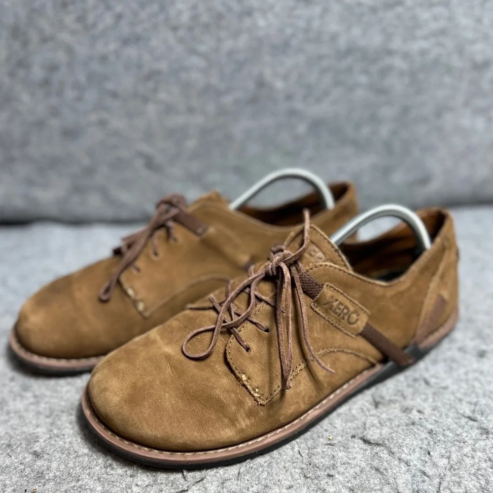Xero Shoes Alston Mens Minimalist Barefoot Leather Oxford Brown Dress Shoes 11
